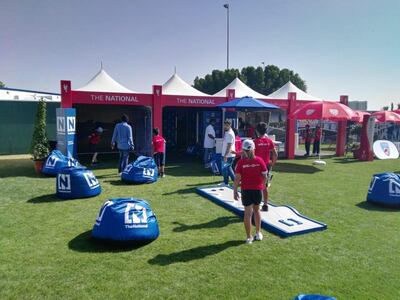 The National's stand and recreational area at the Abu Dhabi HSBC Championship presented by EGA. 