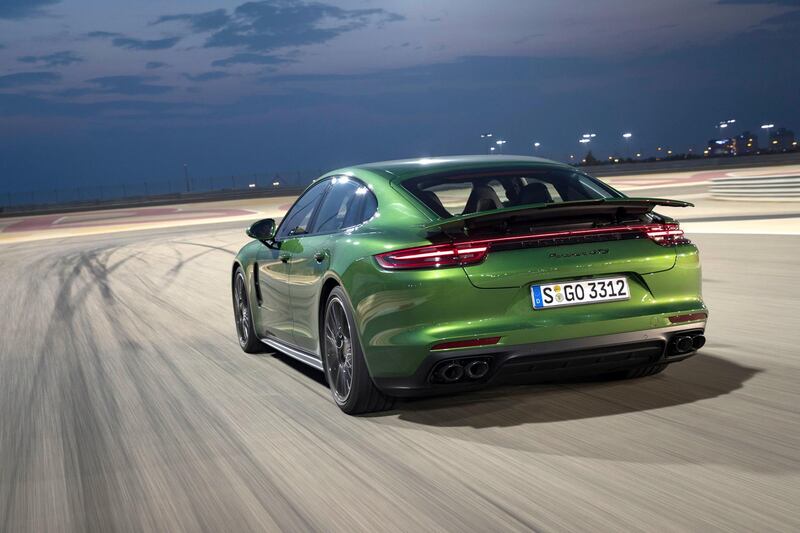 The Porsche Panamera GTS on the Bahrain International Circuit. Porsche