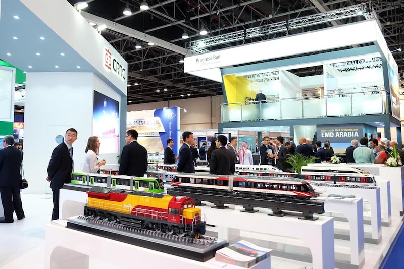 China Railways Engineering Corporation, a leading locomotive design and innovation company, was among the exhibitors at the Middle East Rail conference in Dubai last week. Delores Johnson / The National