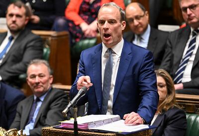 Deputy Prime Minister Dominic Raab in the House of Commons. AFP