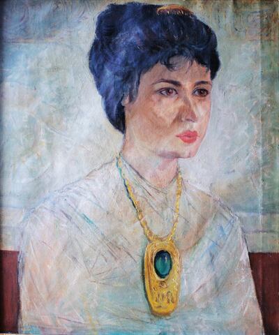 A portrait of El Gazzar's wife Layla by the artist in 1957. Tayseer El Gazzar