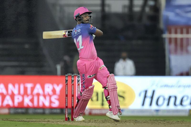 Sanju Samson of Rajasthan Royals bats during match 4 of season 13 of the Dream 11 Indian Premier League (IPL) between Rajasthan Royals and Chennai Super Kings held at the Sharjah Cricket Stadium, Sharjah in the United Arab Emirates on the 22nd September 2020.
Photo by: Deepak Malik  / Sportzpics for BCCI