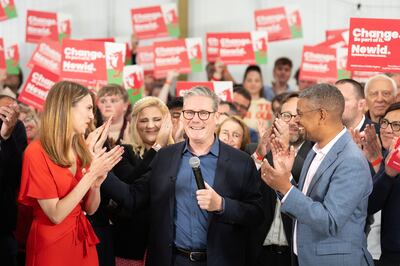 Keir Starmer campaigned with Welsh Labour candidates on the final day of the general election campaign. PA 