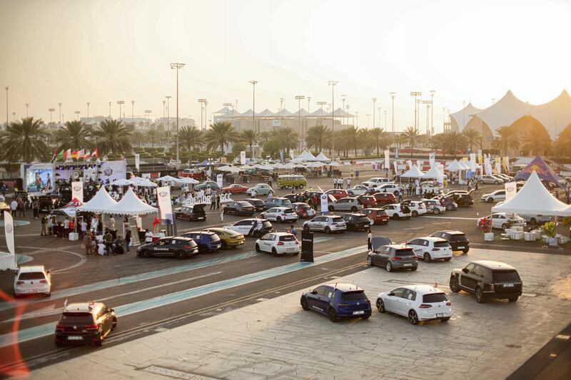 Sunlight fades over the festival.