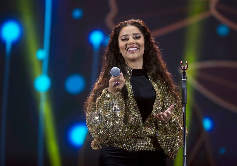Balqees Fathi performs at the Dubai Shopping Festival opening at Burj Park, Downtown Dubai.  All photos: Ruel Pableo for The National