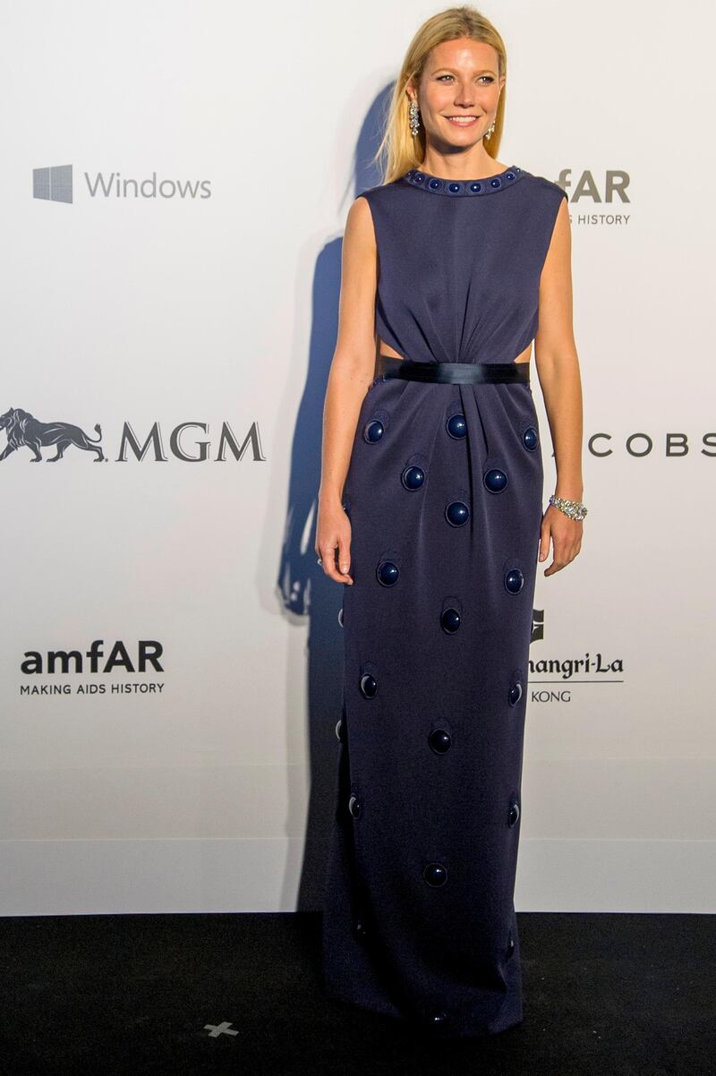 HONG KONG - MARCH 14:  Actress Gwyneth Paltrow arrives on the red carpet during the 2015 amfAR Hong Kong gala at Shaw Studios on March 14, 2015 in Hong Kong.  (Photo by Moses Ng/Getty Images)