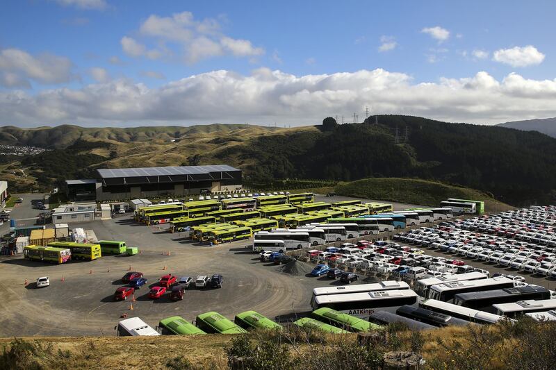 A general view of Tranzit Bus Depot in Wellington, New Zealand. Getty Images