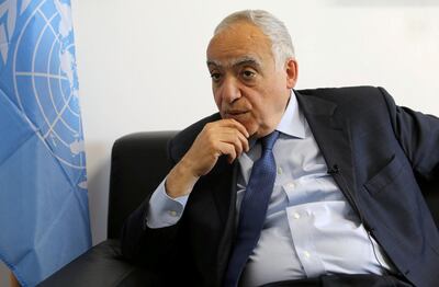 FILE PHOTO: U.N. Envoy to Libya, Ghassan Salame speaks during an interview with Reuters in Tripoli, Libya March 28, 2018. REUTERS/Hani Amar /File Photo