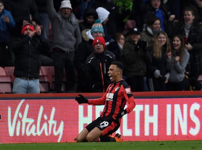 Soccer Football - Premier League - AFC Bournemouth vs West Bromwich Albion - Vitality Stadium, Bournemouth, Britain - March 17, 2018   Bournemouth's Junior Stanislas celebrates scoring their second goal   Action Images via Reuters/Tony O'Brien    EDITORIAL USE ONLY. No use with unauthorized audio, video, data, fixture lists, club/league logos or "live" services. Online in-match use limited to 75 images, no video emulation. No use in betting, games or single club/league/player publications.  Please contact your account representative for further details.