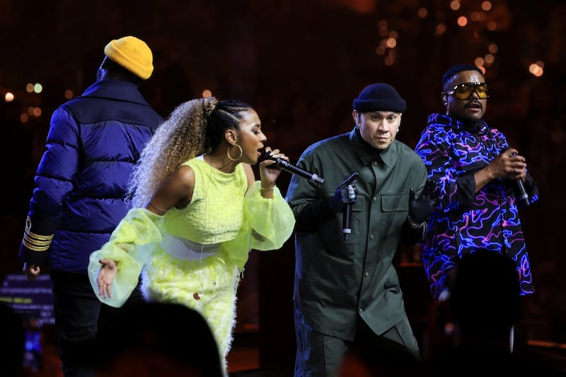 The Black Eyed Peas perform at Expo 2020 Dubai on January 25 as part of the Infinite Nights concert series.  Reuters
