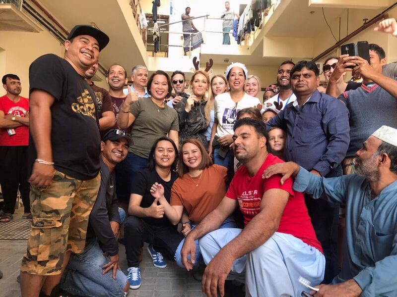 Volunteers from the British Expats Dubai social media group delivered Christmas comfort packs to more than 300 workers at labour accommodation in Al Quoz. Lisa Jackson-Rojas.