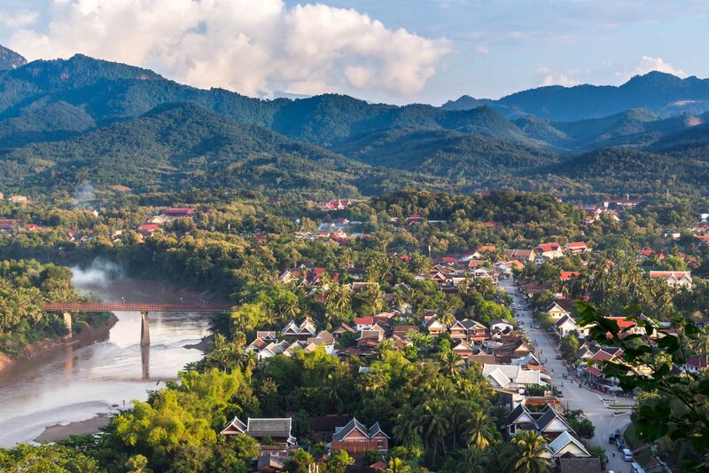 Viewpoint and landscape in luang prabang, Laos.