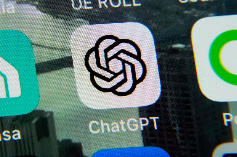 The ChatGPT app on an iPhone. The free software is now available through Apple's App Store. AP