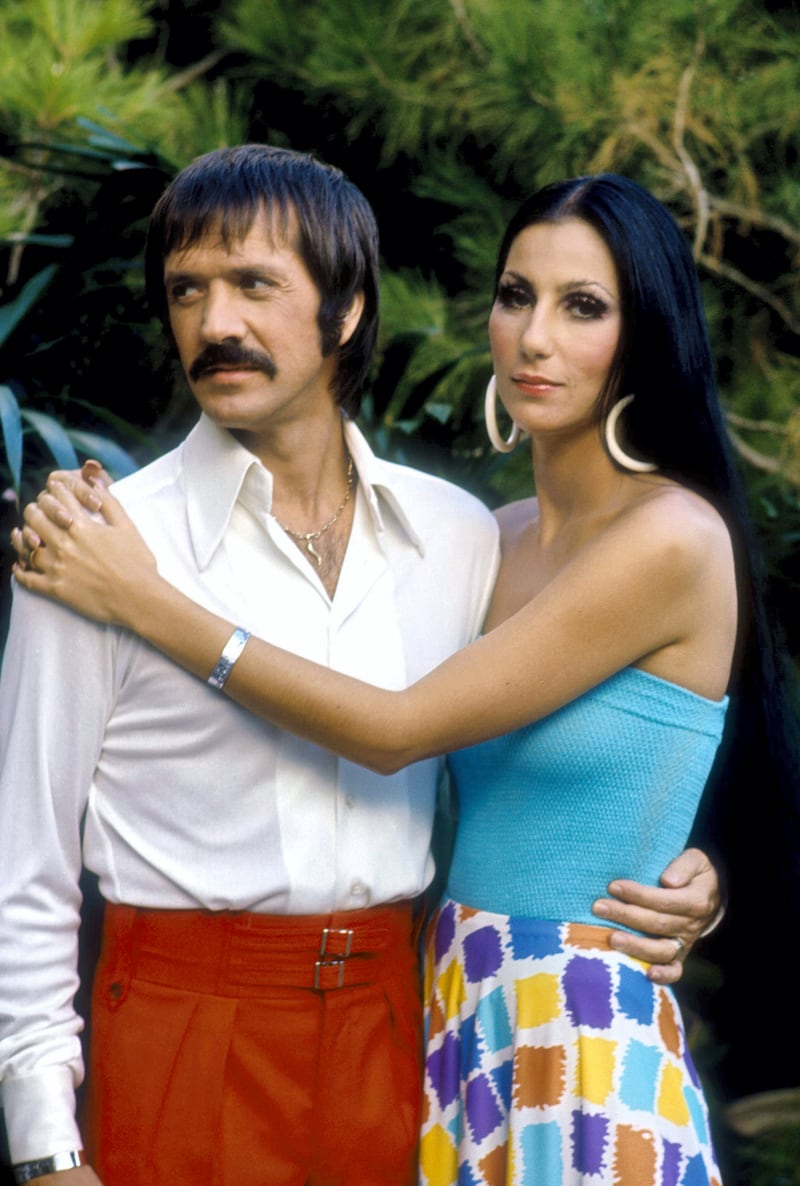 1970: Sonny (1935-1998) and Cher Bono pose for a promotional photo for 'The Sonny and Cher Show' in 1970. (Photo by Martin Mills/Getty Images)