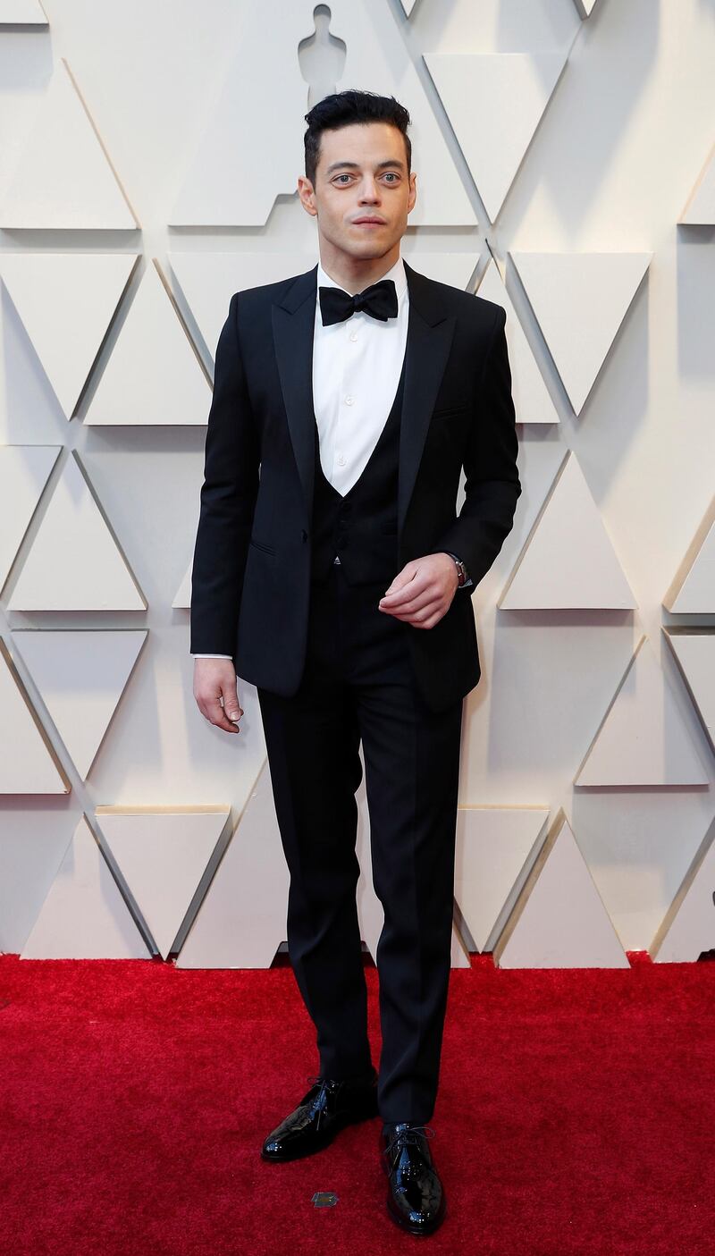 Rami Malek in Saint Laurent at the 91st Academy Awards. EPA