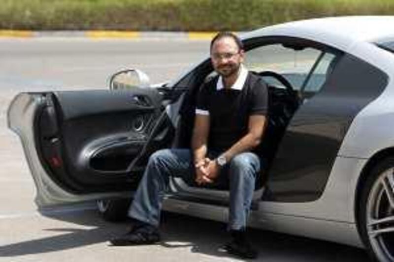 United Arab Emmirates - Abu Dhabi - Sep. 17 - 2009 : Emirati racing driver Saif al Assam with his road car, an Audi R8. ( Jaime Puebla / The National )  *** Local Caption ***  JP Saif al Assam 05.jpg