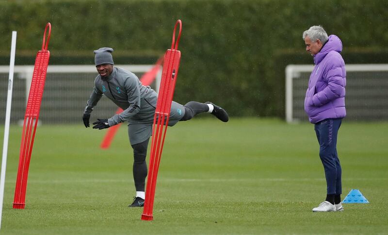 Tottenham Hotspur manager Jose Mourinho and Serge Aurier. Reuters