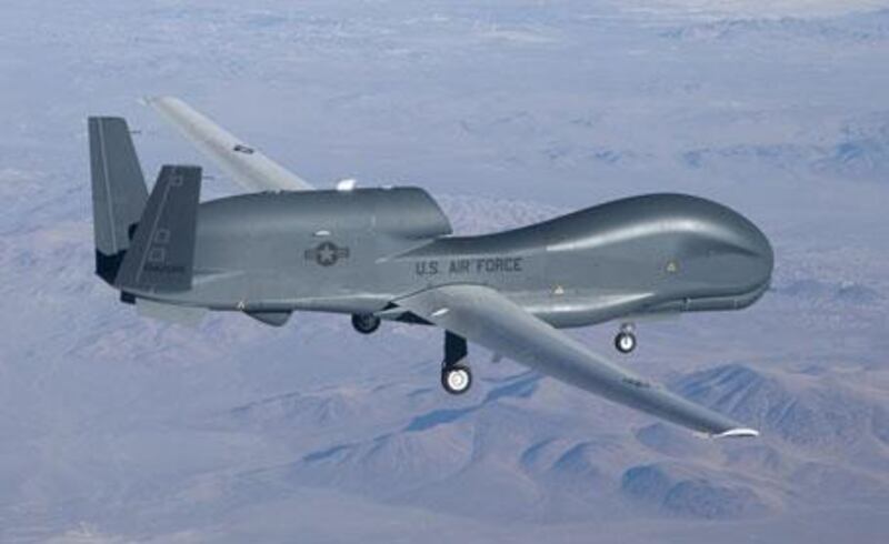 The Global Hawk unmanned aircraft.