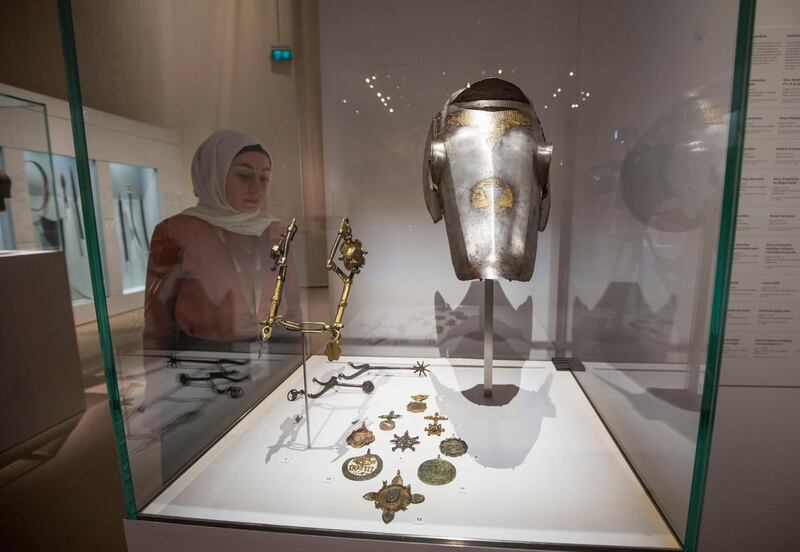 Abu Dhabi, United Arab Emirates- Horse equipment at Furusiyya The Art of Chivalry between East and West, which draws links between knightly traditions of Europe and the Middle East at Louvre Abu Dhabi.  Leslie Pableo for The National 