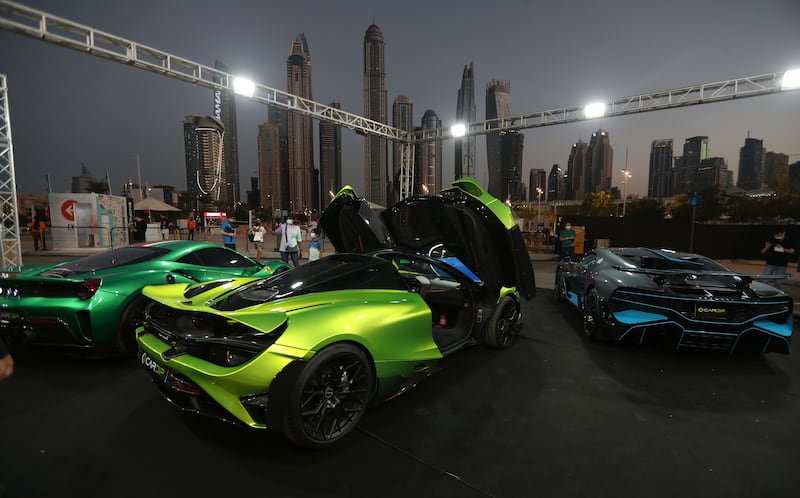 High-octane cars on display at NoFilter DXB. EPA