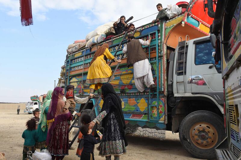 Afghan refugees prepare leave Pakistan on Wednesday, following a government decision to expel those staying in the country illegally. AFP