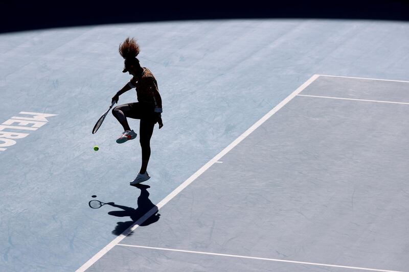 Tennis star Naomi Osaka of Japan practices at Melbourne Park in advance of the Australian Open in Melbourne, Australia. Reuters