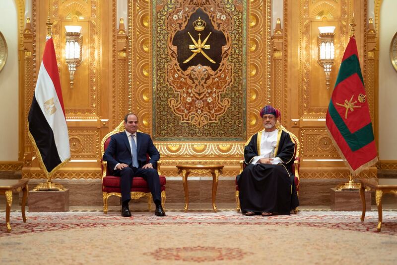 Sultan Haitham holds a meeting with the Egyptian president.