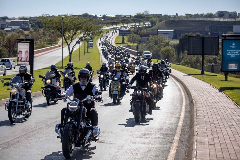 Motorcyclists enjoy the annual Distinguished Gentleman's Ride in Johannesburg, South Africa. EPA