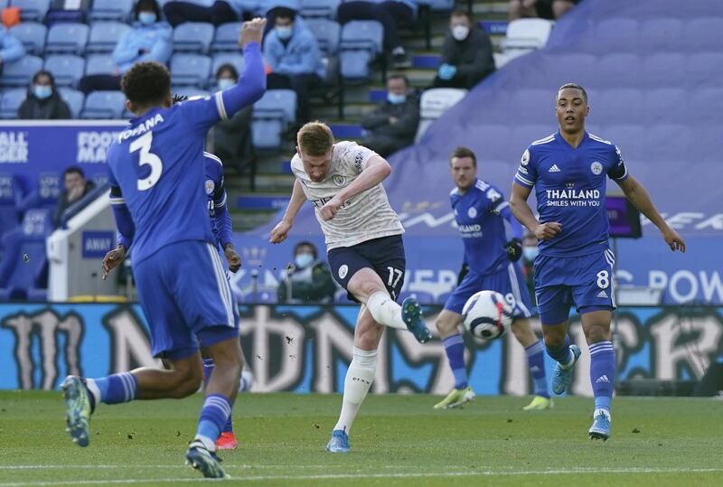 Centre midfield: Kevin de Bruyne (Manchester City) – Provided the pass of the weekend to help set up Gabriel Jesus’ goal at Leicester. He also played a part in the opener. EPA