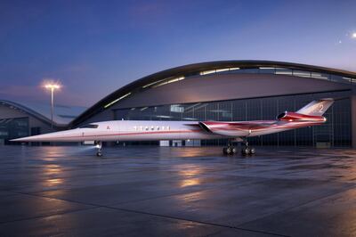 FILE PHOTO: The Aerion AS2, the world's first supersonic business jet, being developed by Lockheed Martin Corp partnering with plane maker Aerion Corp of Reno, Nevada, is shown in this handout photo illustration released December 15, 2017.      Aerion Corporation/Handout via REUTERS    ATTENTION EDITORS - THIS IMAGE WAS PROVIDED BY A THIRD PARTY./File Photo