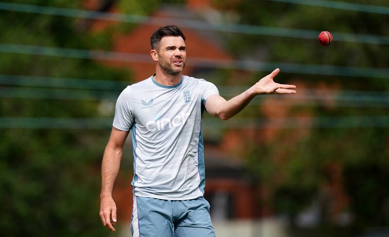 England's James Anderson prepares to bowl, during a nets session at Edgbaston. PA