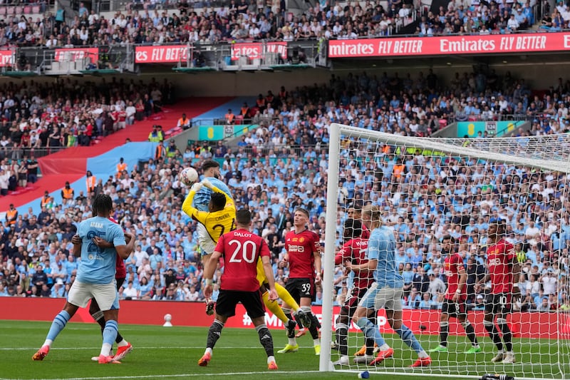 MAN UNITED RATINGS: Very good – apart from the goal. Brilliant save from Walker on 59 as City hammered the United goal. Then got down well with a strong right arm on 76 to stop a side unbeaten in 35 games who have scored 148 goals this season. Beaten by Doku on 87, a small blemish on a good performance.  AP