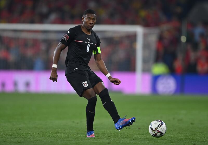 David Alaba's Austria lost their World Cup Qualifier Semi-final match at Cardiff City Stadium to Wales 2-1. PA