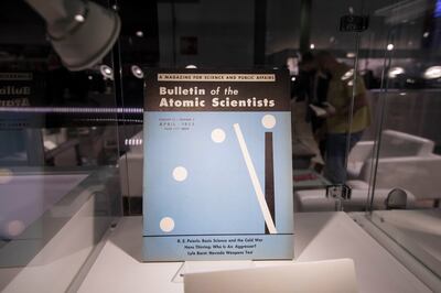 An early edition of the Bulletin of the Atomic Scientists, whose members formulated the metaphor of the Doomsday Clock. Ruel Pableo / The National