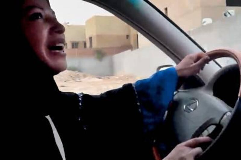 In this image made from video released by Change.org, a Saudi Arabian woman drives a car as part of a campaign to defy Saudi Arabia's ban on women driving, in Riyadh, Saudi Arabia Friday, June 17, 2011. Several Saudi women boldly got behind the wheel Friday, including one who managed a 45-minute trip through the nation's capital, seeking to ignite a road rebellion against the male-only driving rules in the ultraconservative kingdom. (AP Photo/Change.org) EDITORIAL USE ONLY, NO SALES *** Local Caption ***  Mideast Saudi Women Drivers.JPEG-0b2e0.jpg