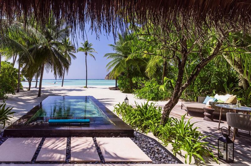 All Beach Villa rooms at the One&Only Reethi Rah have their own private pool. Courtesy One&Only Reethi Rah