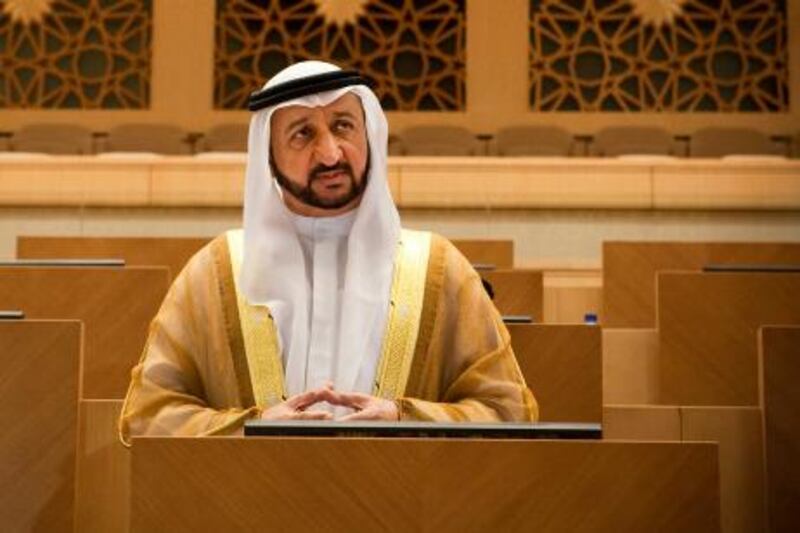 
October 21, 2010, Abu Dhabi, UAE:
Sheikh Mohammed bin Rashid Al Maktoum delivered a speech today at the opening of the Federal National Council. 

Seen here is Sultan Saqr Al Suwaidi, a member from Dubai.

Lee Hoagland/ The National
 
