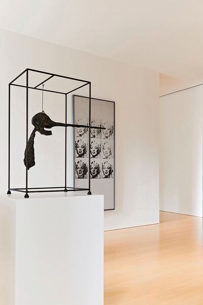 Alberto Giacometti's 'Le Nez' and Andy Warhol's 'Nine Marilyns' are both part of the Macklowe Collection. Photo: Sotheby's