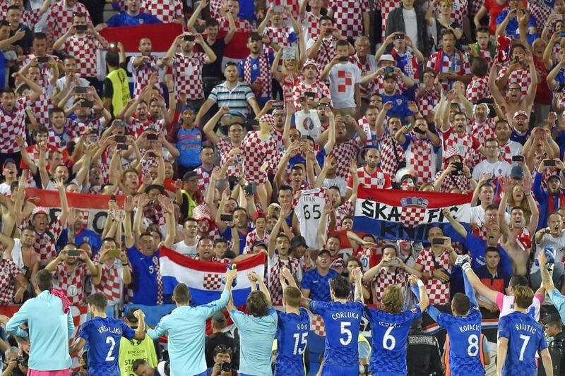 Croatia's fans were understandably ecstatic after their team beat Spain in the group stages of Euro 2016. Loic Venance / AFP