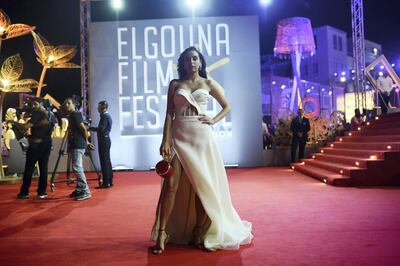 HURGHADA, EGYPT - SEPTEMBER 28: Egyptian actress Sarrah Abdelrahman poses for a photo on the red carpet at the closing ceremony of the 2nd El Gouna Film Festival on September 28, 2018 in Hurghada, Egypt. This is the 2nd year of the El Gouna Film Festival held on the Red Sea. It runs from the 20th to the 28th September 2018 (Photo by Jonathan Rashad/Getty Images)
