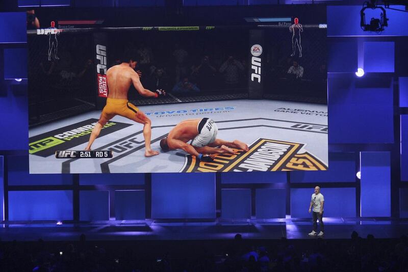 A presentation for EA Sports UFC is given at the Electronic Arts (EA) World Premiere: E3 2014 Preview. David McNew / Reuters