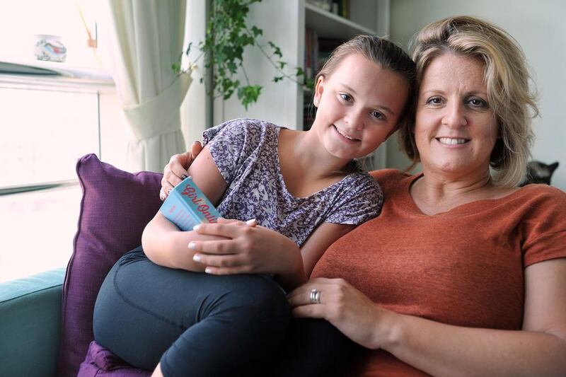 Sam Walter and her 11-year-old daughter, Lily, enjoy time together at home in Abu Dhabi. Sam Walter incorporates mindfulness techniques in her relationship with her daughter. Courtesy Delores Johson/The National