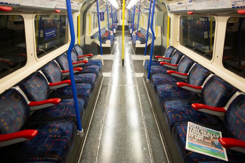 The National. Empty shops feature. The London underground is still much less busy following the coronavirus lockdown.