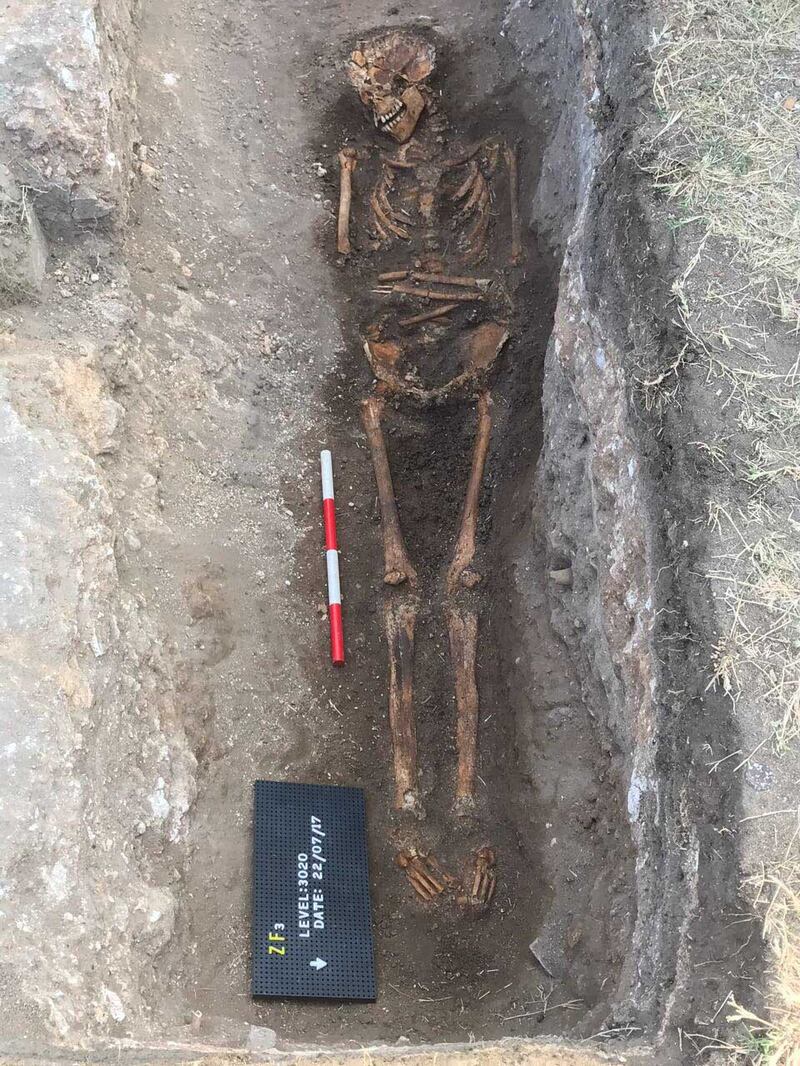 Human remains from the 17th century Portuguese cemetery. Photo: Tim Power