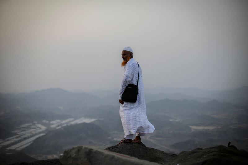 A Muslim worshipper takes a rest on the top of Mount Al-Noor where the Prophet Mohammed received the first words of the Quran in Mecca, Saudi Arabia. Mast Irham / EPA