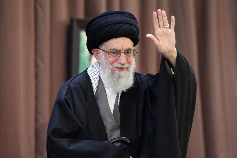 Ayatollah Ali Khamenei addresses crowds in Mashhad as they celebrate Nowruz, the Persian New Year. AFP / March 21, 2014 