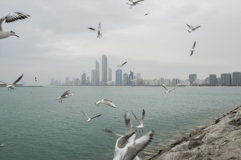 Cloud coverage is expected across the UAE. Pictured, Abu Dhabi. Vidhyaa for The National