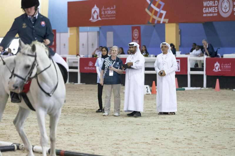 ABU DHABI, UNITED ARAB EMIRATES. 16 MARCH 2019. Special Olympics action at Al Forsan. Daniela Sebokova, Slovakia, Equestrian. (Photo: Antonie Robertson/The National) Journalist: None: National.