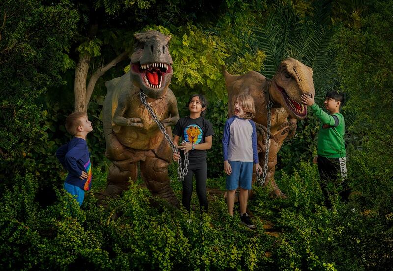 Catch the dinosaur parade at Dubai Parks and Resorts on Thursday. Photo: Dubai Parks and Resorts