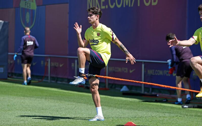 Alex Collado during a training session at Ciutat Esportiva Joan Gamper. Getty Images